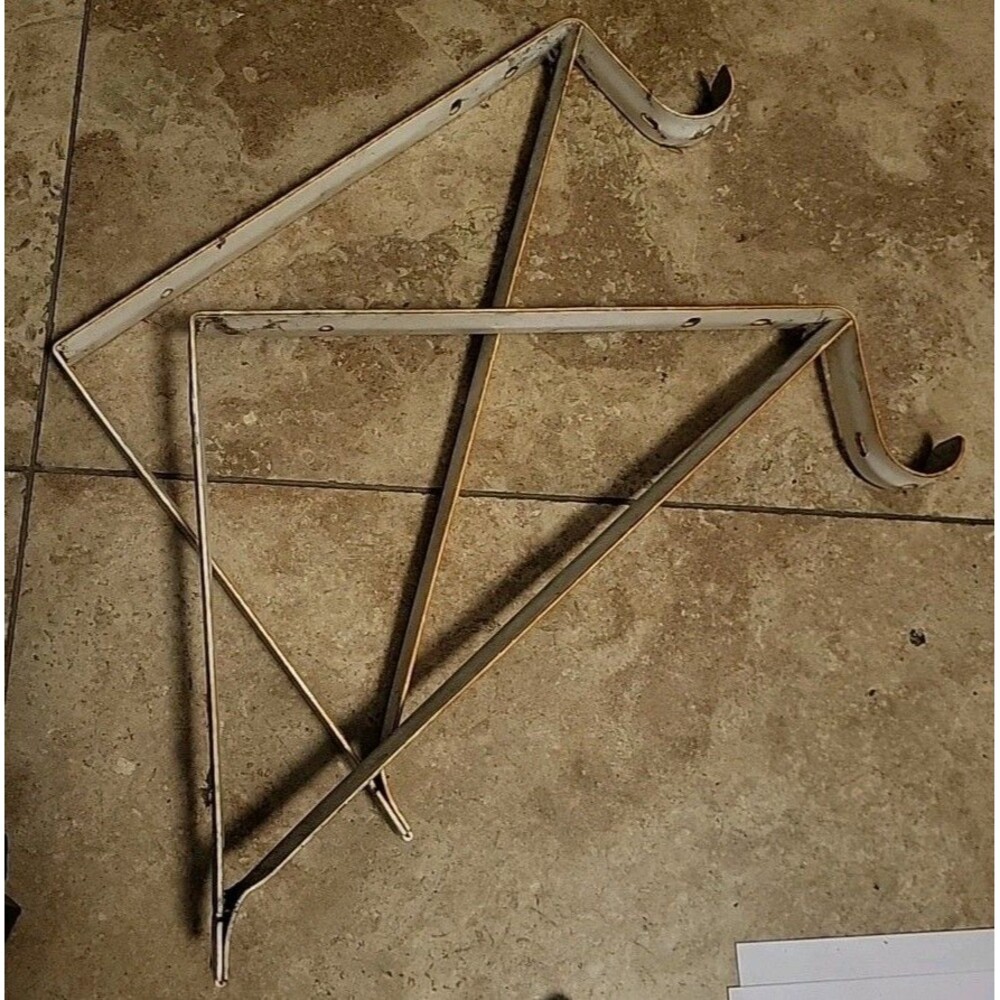 Lot Of 2 Everbilt Shelf Bracket & Rod Support  11in Long, 10in Tall